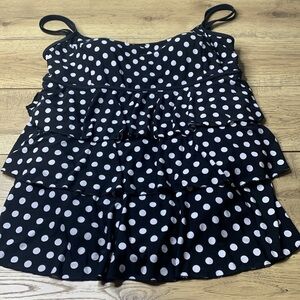 Elegant Black and White Polka Dot One-Piece Swimsuit